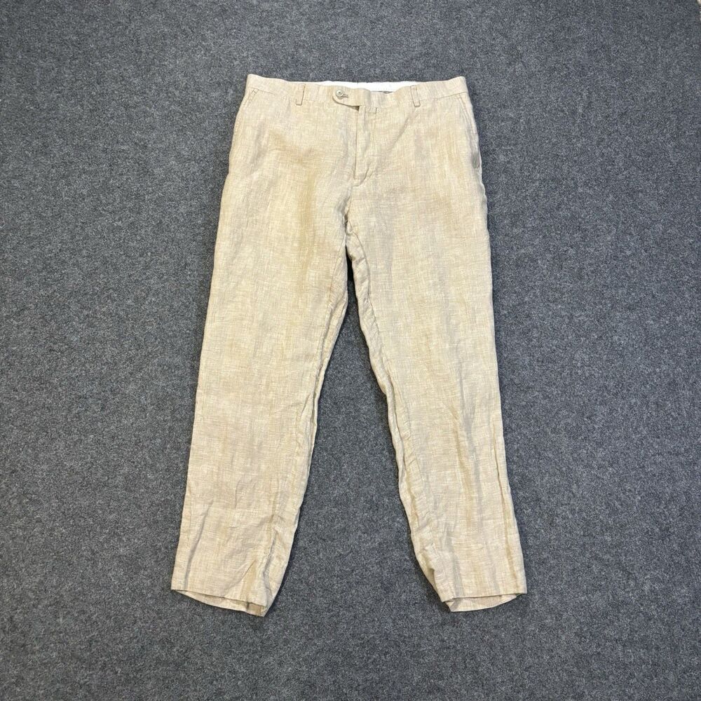 Joseph Abboud Pants Mens Size 36 (Fits 34x27) 100% Linen Casual Dress Trousers